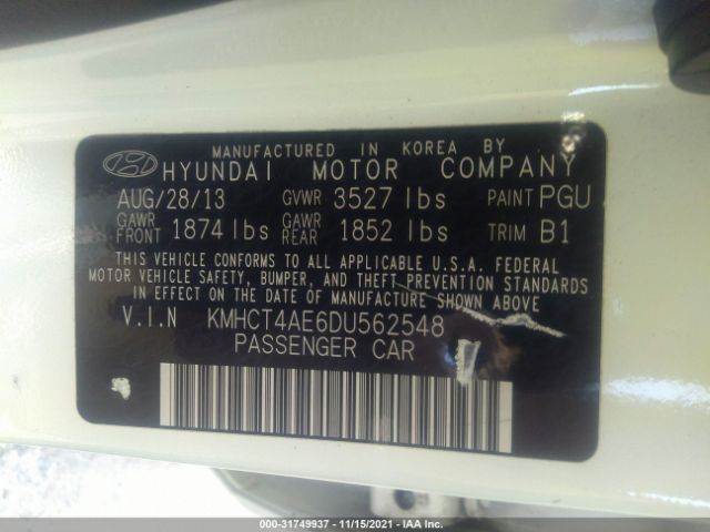 Photo 8 VIN: KMHCT4AE6DU562548 - HYUNDAI ACCENT 