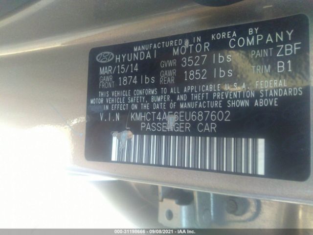 Photo 8 VIN: KMHCT4AE6EU687602 - HYUNDAI ACCENT 