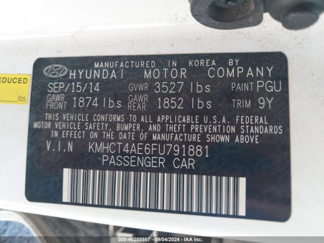 Photo 8 VIN: KMHCT4AE6FU791881 - HYUNDAI ACCENT 