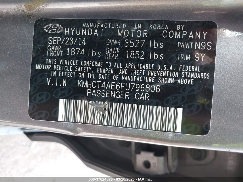 Photo 8 VIN: KMHCT4AE6FU796806 - HYUNDAI ACCENT 