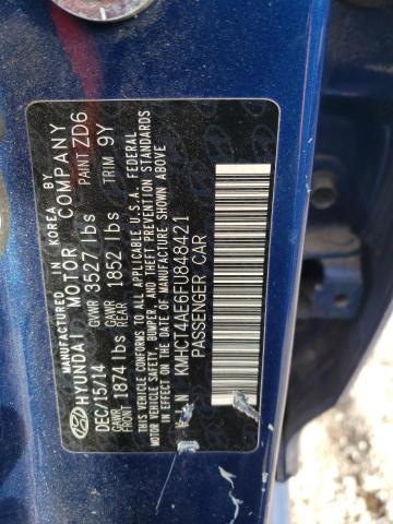 Photo 11 VIN: KMHCT4AE6FU848421 - HYUNDAI ACCENT 