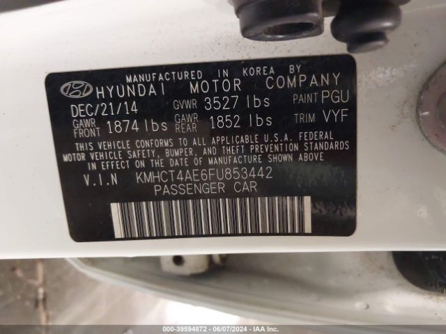 Photo 8 VIN: KMHCT4AE6FU853442 - HYUNDAI ACCENT 