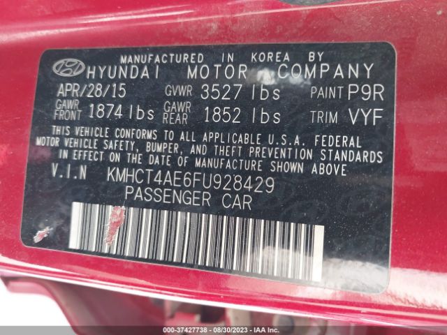 Photo 8 VIN: KMHCT4AE6FU928429 - HYUNDAI ACCENT 