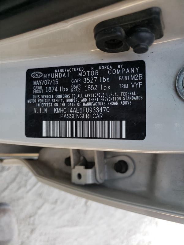 Photo 9 VIN: KMHCT4AE6FU933470 - HYUNDAI ACCENT GLS 