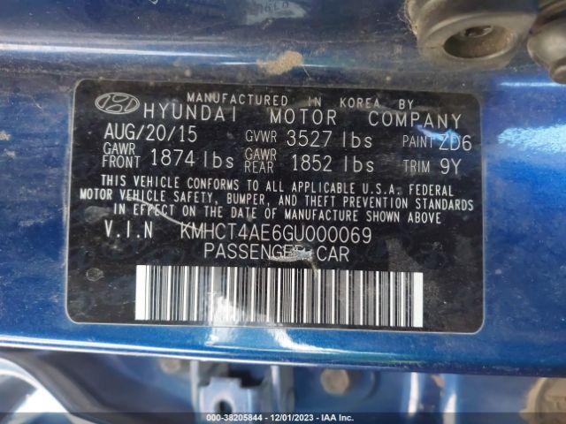 Photo 8 VIN: KMHCT4AE6GU000069 - HYUNDAI ACCENT 