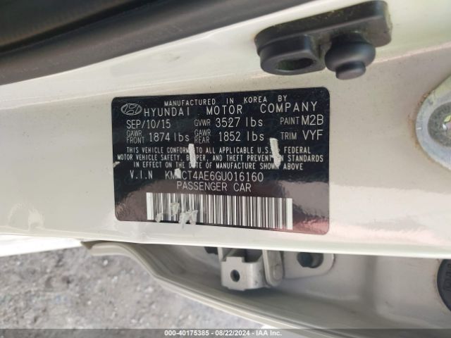 Photo 8 VIN: KMHCT4AE6GU016160 - HYUNDAI ACCENT 