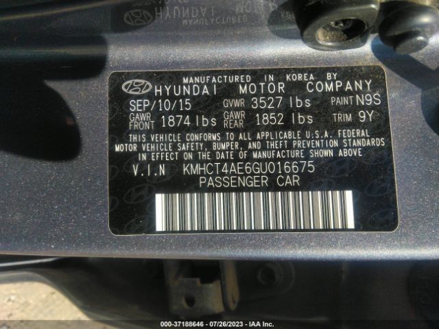 Photo 8 VIN: KMHCT4AE6GU016675 - HYUNDAI ACCENT 