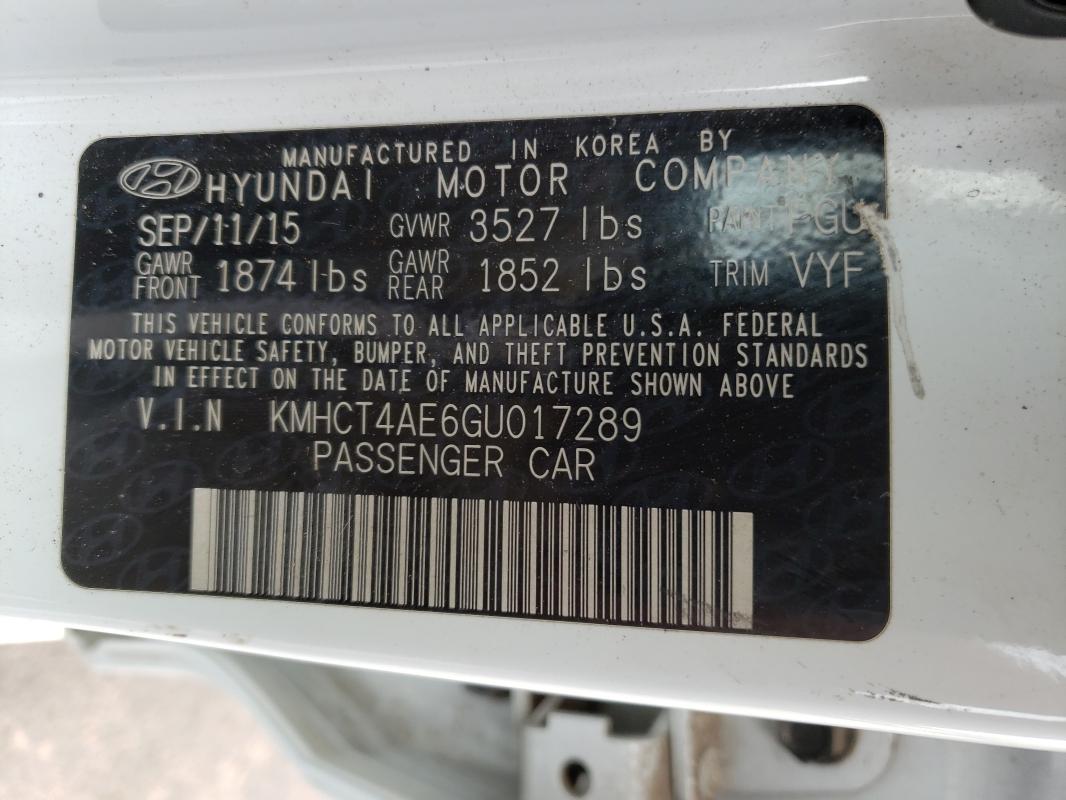 Photo 9 VIN: KMHCT4AE6GU017289 - HYUNDAI ACCENT SE 