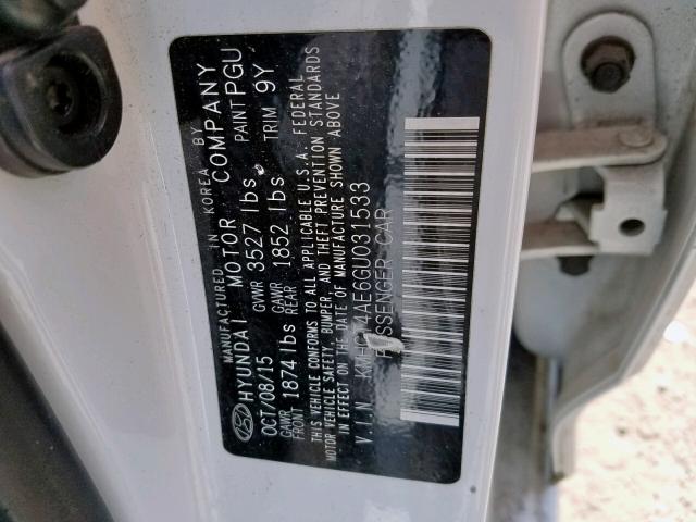 Photo 9 VIN: KMHCT4AE6GU031533 - HYUNDAI ACCENT SE 