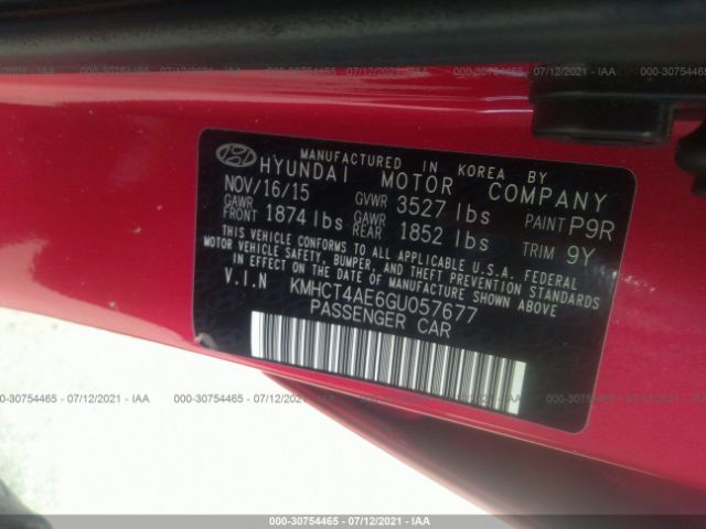 Photo 8 VIN: KMHCT4AE6GU057677 - HYUNDAI ACCENT 