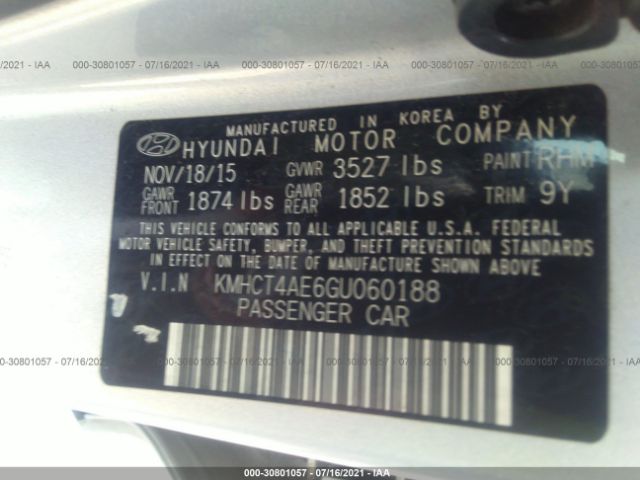 Photo 8 VIN: KMHCT4AE6GU060188 - HYUNDAI ACCENT 