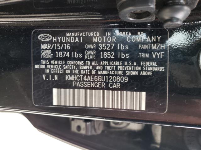 Photo 9 VIN: KMHCT4AE6GU120809 - HYUNDAI ACCENT 