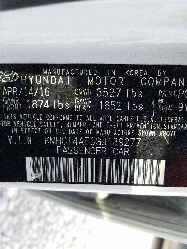 Photo 9 VIN: KMHCT4AE6GU139277 - HYUNDAI ACCENT SE 