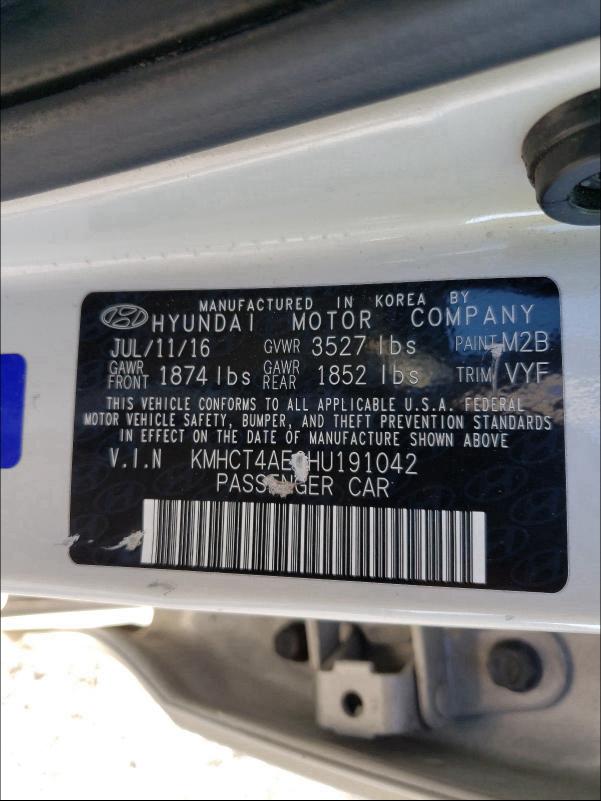 Photo 9 VIN: KMHCT4AE6HU191042 - HYUNDAI ACCENT SE 