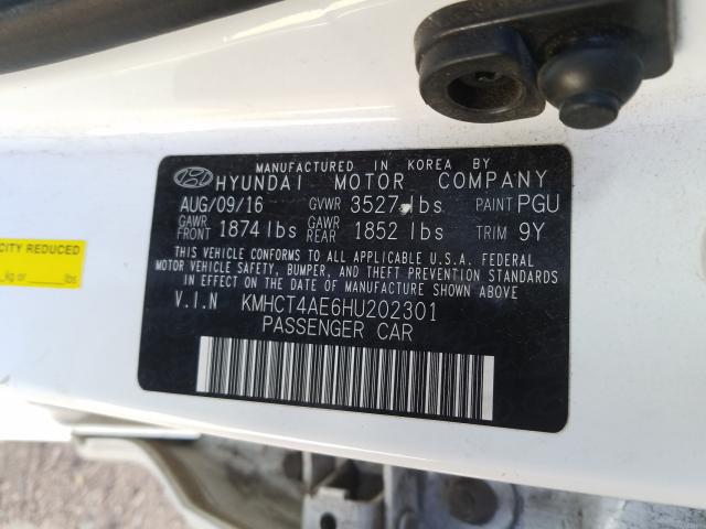 Photo 9 VIN: KMHCT4AE6HU202301 - HYUNDAI ACCENT SE 