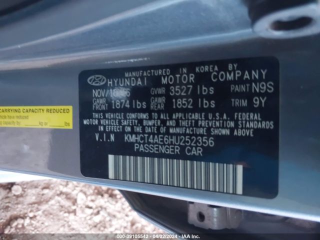 Photo 8 VIN: KMHCT4AE6HU252356 - HYUNDAI ACCENT 