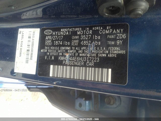 Photo 8 VIN: KMHCT4AE6HU317223 - HYUNDAI ACCENT 