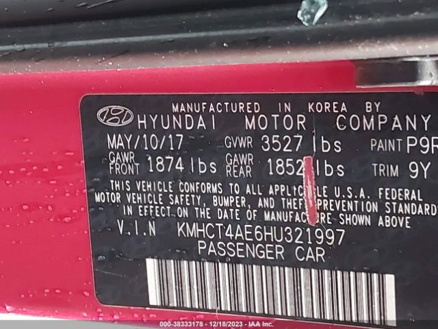 Photo 8 VIN: KMHCT4AE6HU321997 - HYUNDAI ACCENT 