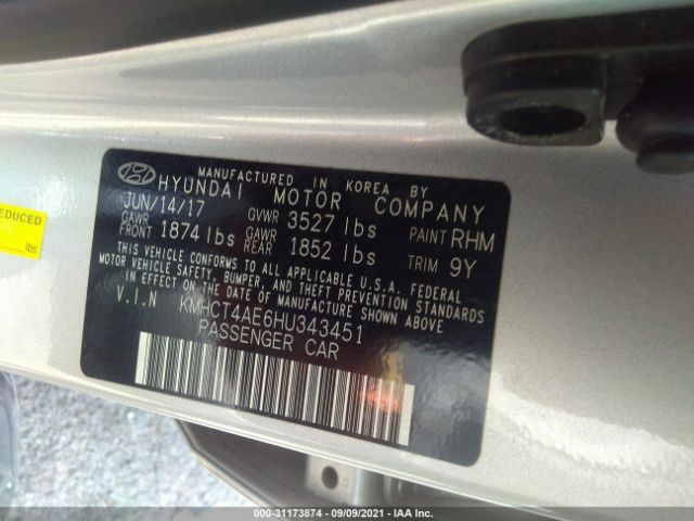 Photo 8 VIN: KMHCT4AE6HU343451 - HYUNDAI ACCENT 