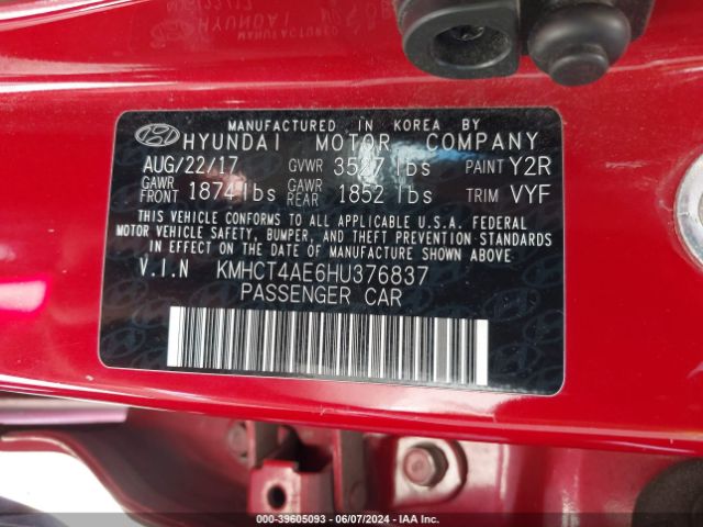 Photo 8 VIN: KMHCT4AE6HU376837 - HYUNDAI ACCENT 