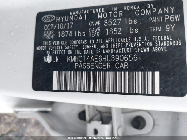 Photo 8 VIN: KMHCT4AE6HU390656 - HYUNDAI ACCENT 