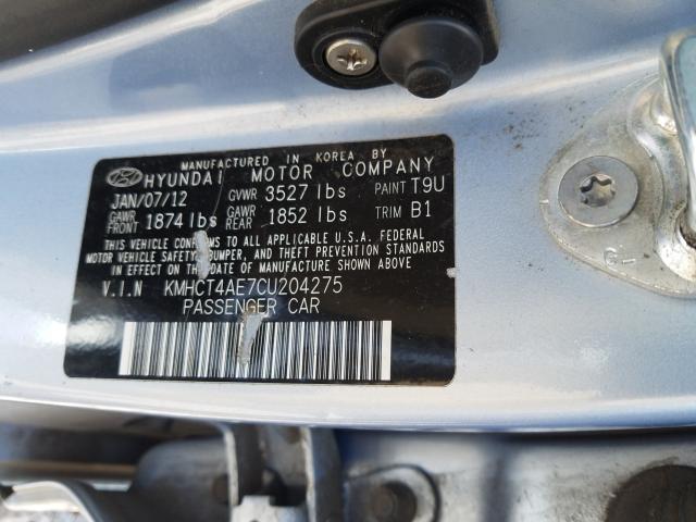 Photo 9 VIN: KMHCT4AE7CU204275 - HYUNDAI ACCENT GLS 