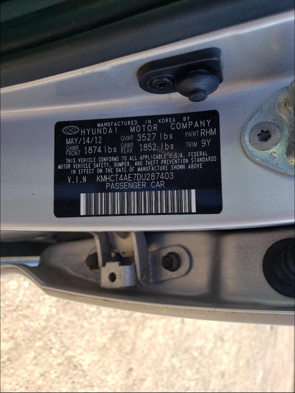 Photo 9 VIN: KMHCT4AE7DU287403 - HYUNDAI ACCENT GLS 