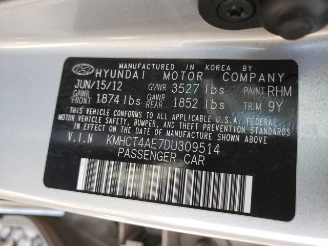 Photo 9 VIN: KMHCT4AE7DU309514 - HYUNDAI ACCENT GLS 