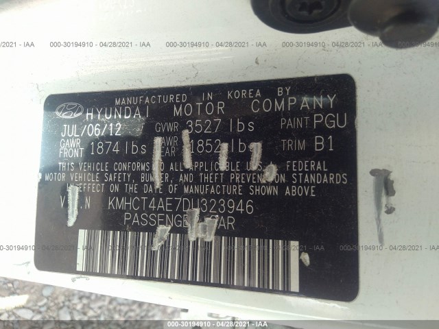 Photo 8 VIN: KMHCT4AE7DU323946 - HYUNDAI ACCENT 