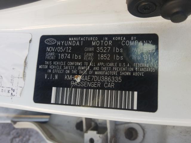 Photo 9 VIN: KMHCT4AE7DU386335 - HYUNDAI ACCENT GLS 