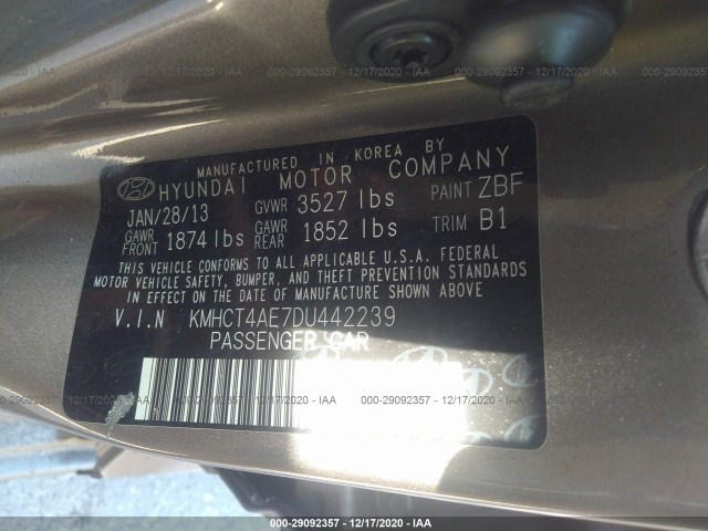 Photo 8 VIN: KMHCT4AE7DU442239 - HYUNDAI ACCENT 