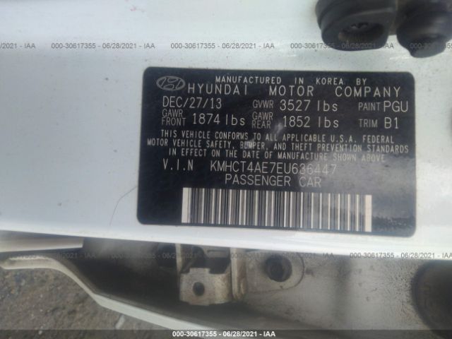 Photo 8 VIN: KMHCT4AE7EU636447 - HYUNDAI ACCENT 