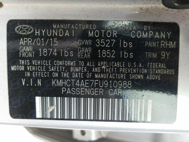 Photo 9 VIN: KMHCT4AE7FU910988 - HYUNDAI ACCENT GLS 