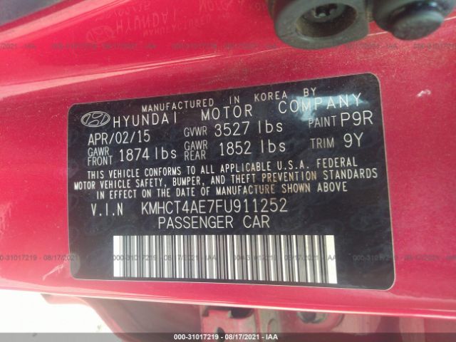 Photo 8 VIN: KMHCT4AE7FU911252 - HYUNDAI ACCENT 