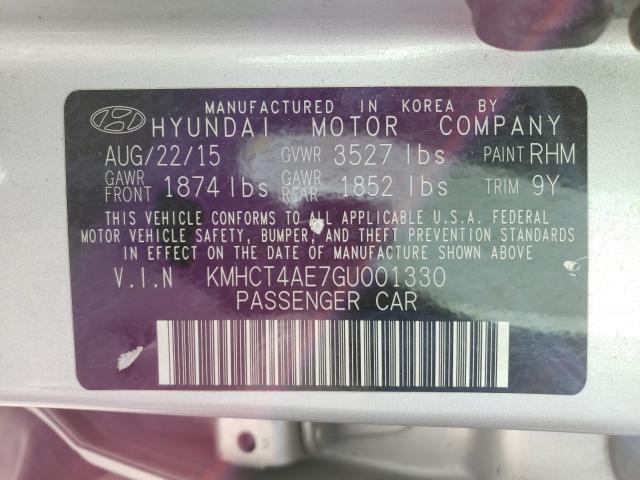 Photo 9 VIN: KMHCT4AE7GU001330 - HYUNDAI ACCENT SE 