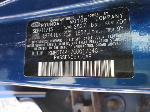 Photo 9 VIN: KMHCT4AE7GU017043 - HYUNDAI ACCENT SE 