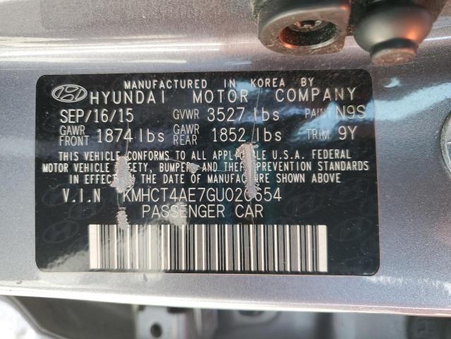 Photo 11 VIN: KMHCT4AE7GU020654 - HYUNDAI ACCENT SE 