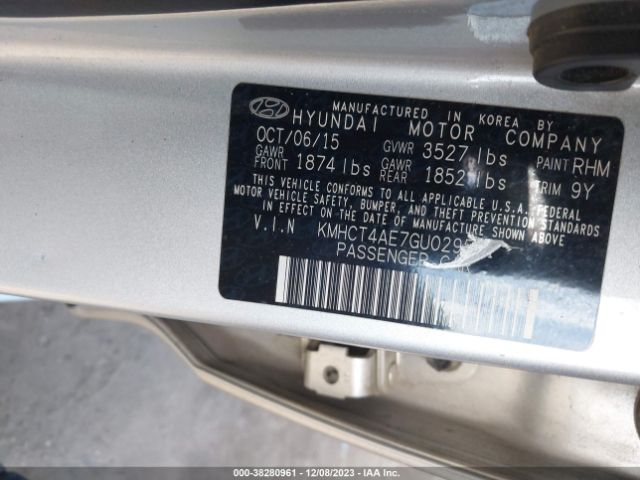 Photo 8 VIN: KMHCT4AE7GU029581 - HYUNDAI ACCENT 