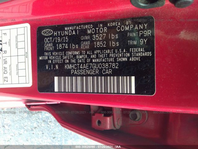 Photo 8 VIN: KMHCT4AE7GU038782 - HYUNDAI ACCENT 