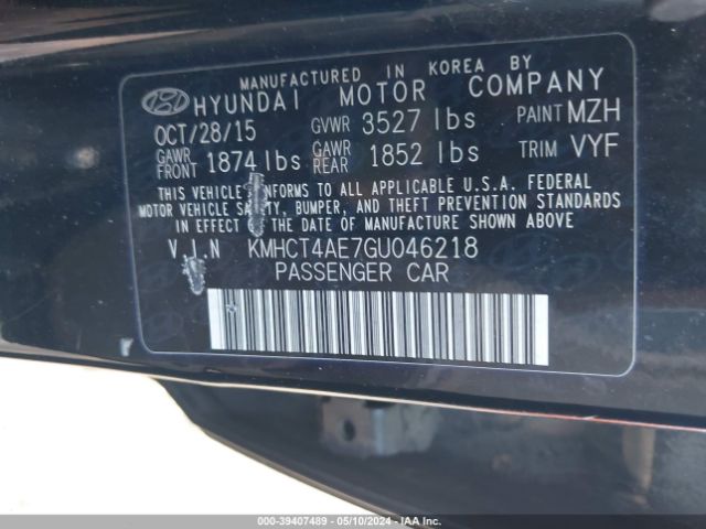 Photo 8 VIN: KMHCT4AE7GU046218 - HYUNDAI ACCENT 