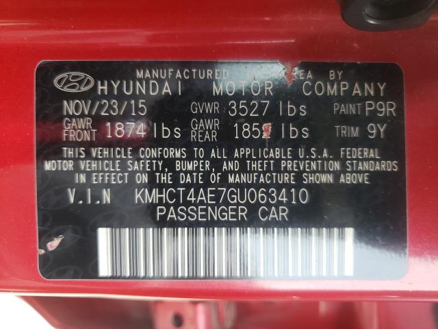 Photo 9 VIN: KMHCT4AE7GU063410 - HYUNDAI ACCENT SE 