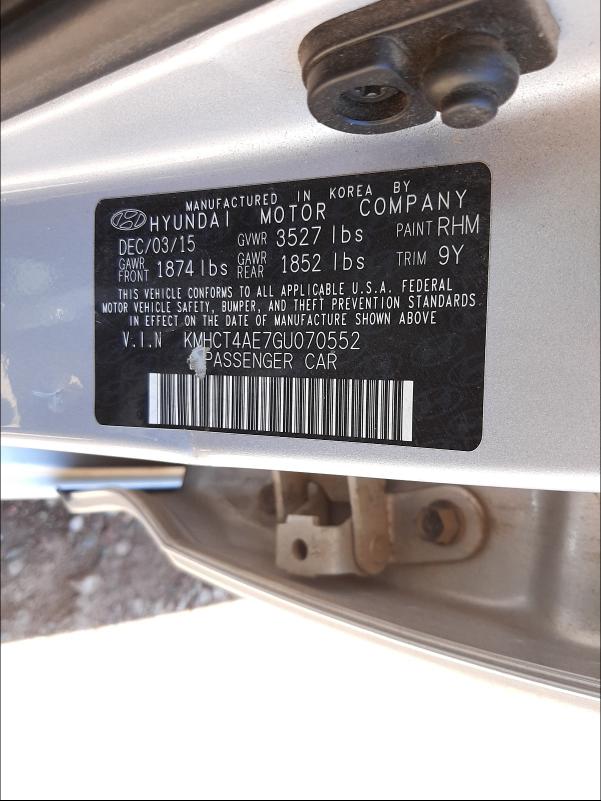 Photo 9 VIN: KMHCT4AE7GU070552 - HYUNDAI ACCENT 