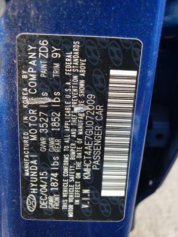 Photo 11 VIN: KMHCT4AE7GU072009 - HYUNDAI ACCENT SE 