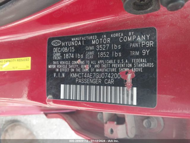 Photo 8 VIN: KMHCT4AE7GU074200 - HYUNDAI ACCENT 