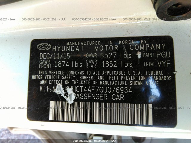 Photo 8 VIN: KMHCT4AE7GU076934 - HYUNDAI ACCENT 