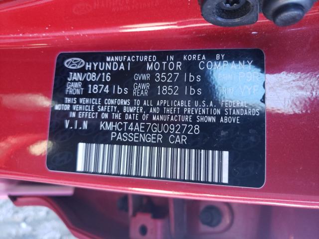 Photo 9 VIN: KMHCT4AE7GU092728 - HYUNDAI ACCENT SE 