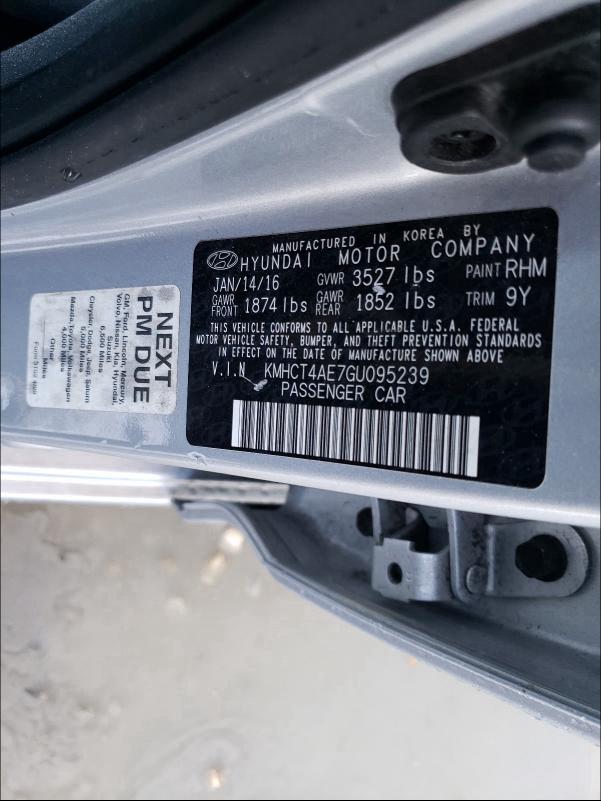 Photo 9 VIN: KMHCT4AE7GU095239 - HYUNDAI ACCENT SE 