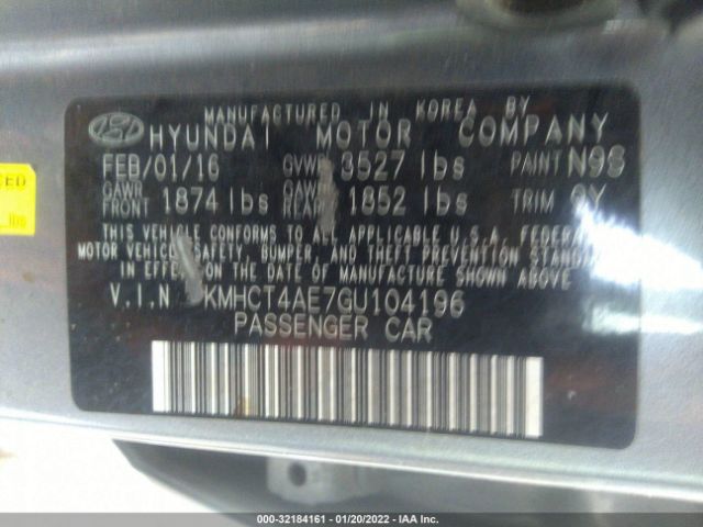 Photo 8 VIN: KMHCT4AE7GU104196 - HYUNDAI ACCENT 