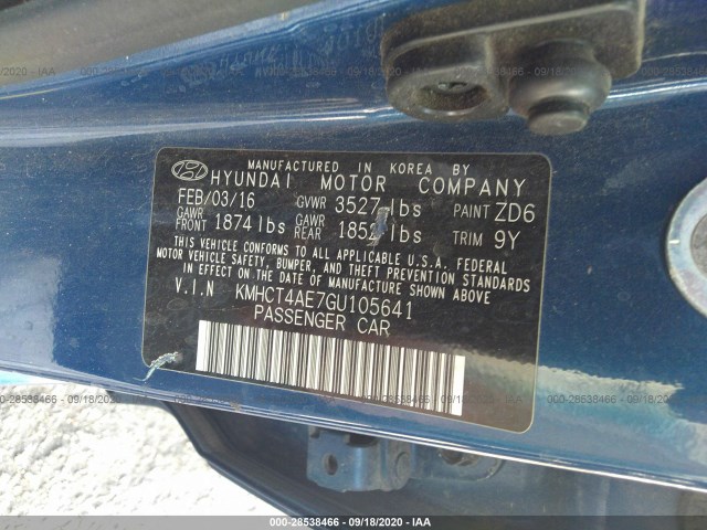 Photo 8 VIN: KMHCT4AE7GU105641 - HYUNDAI ACCENT 