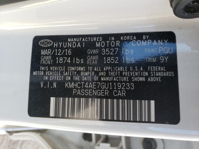 Photo 9 VIN: KMHCT4AE7GU119233 - HYUNDAI ACCENT SE 